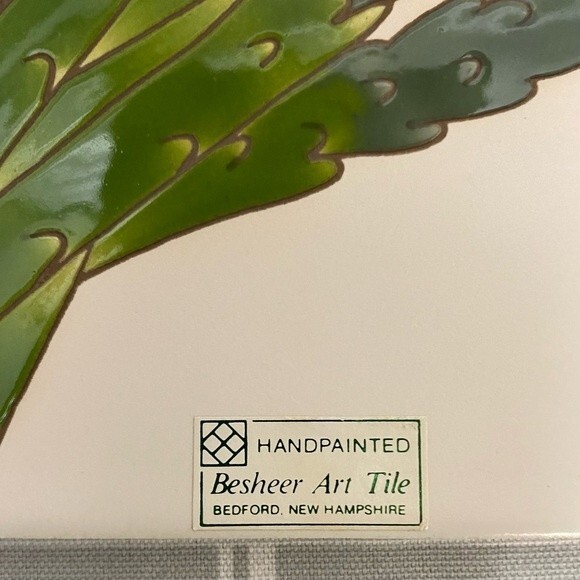 Vintage Besheer Hand Painted Art Asparagus Tile Trivet Veggie Wall Decor Kitchen - Picture 2 of 4